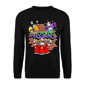 Augsburg Allemagne Ville Graffiti Sprayer Skater - Sweat-shirt Unisexe - noir - Devant - Alina (178cm) & Michal (187cm)