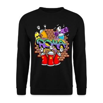 Rome Roma Italy Graffiti Spray Sprayer Spray Cans - Unisex Sweatshirt - black - Front - Alina (178cm) & Michal (187cm)