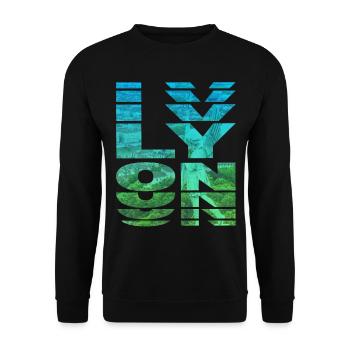 Lyon Frankreich Stadt Skyline Heimat Liebe - Unisex Pullover - Schwarz - Vorne - Alina (178cm) & Michal (187cm)