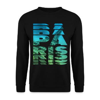 Paris France City Skyline Home Love - Unisex Sweatshirt - black - Front - Alina (178cm) & Michal (187cm)