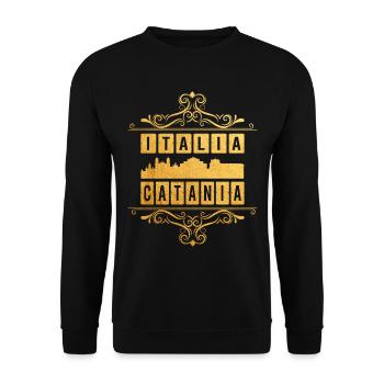 Catane Italie Ville Skyline Ornement Or Amour - Sweat-shirt Unisexe - noir - Devant - Alina (178cm) & Michal (187cm)
