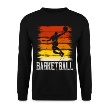Basketteur Basketteur Dunking Vintage Retro - Sweat-shirt Unisexe - noir - Devant - Alina (178cm) & Michal (187cm)