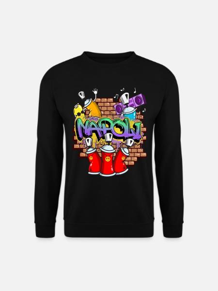 Naples Italie Graffiti Spray Spray Spray Cans - Sweat-shirt Unisexe - noir