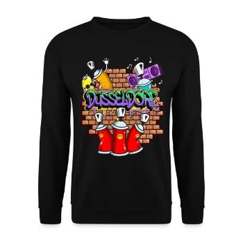 Dusseldorf Germany City Graffiti Sprayer - Unisex Sweatshirt - black - Front - Alina (178cm) & Michal (187cm)