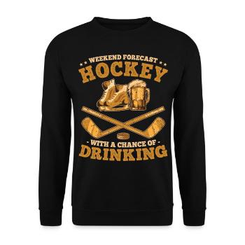 Weekend Forecast Hockey and Beer Drinking Team - Unisex Sweatshirt - black - Front - Alina (178cm) & Michal (187cm)