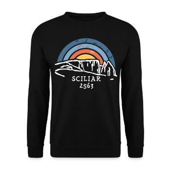 Sciliar Schlern Rosengarten Wanderung Dolomiten - Unisex Pullover - Schwarz - Vorne - Alina (178cm) & Michal (187cm)
