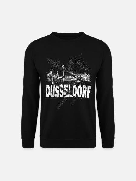 Düsseldorf Deutschland Stadt Skyline Grunge Splash - Unisex Pullover - Schwarz