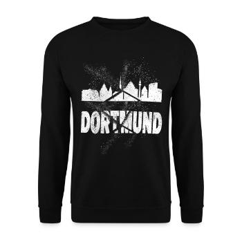 Dortmund Allemagne City Skyline Font Grunge - Sweat-shirt Unisexe - noir - Devant - Alina (178cm) & Michal (187cm)