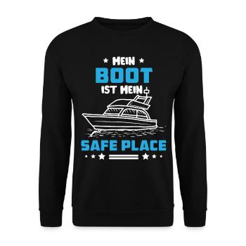 Mein Boot ist mein Safe Place - Unisex Pullover - Schwarz - Vorne - Alina (178cm) & Michal (187cm)