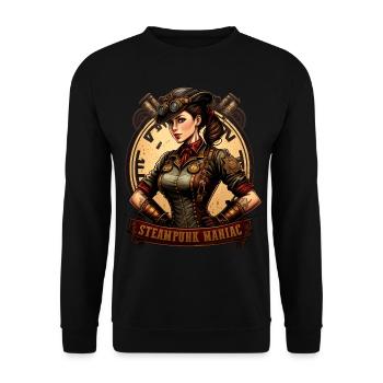 Steampunk Maniac - Unisex Sweatshirt - black - Front - Alina (178cm) & Michal (187cm)