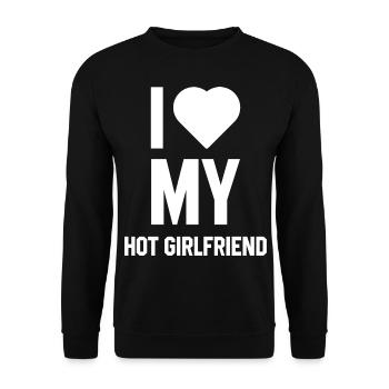 I Love My Hot Girlfriend - Girlfriend Funny Gift - Unisex Sweatshirt - black - Front - Alina (178cm) & Michal (187cm)