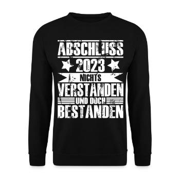 Abschluss 2023 - Unisex Pullover - Schwarz - Vorne - Alina (178cm) & Michal (187cm)