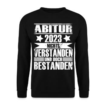 Abitur 2023 - Unisex Pullover - Schwarz - Vorne - Alina (178cm) & Michal (187cm)