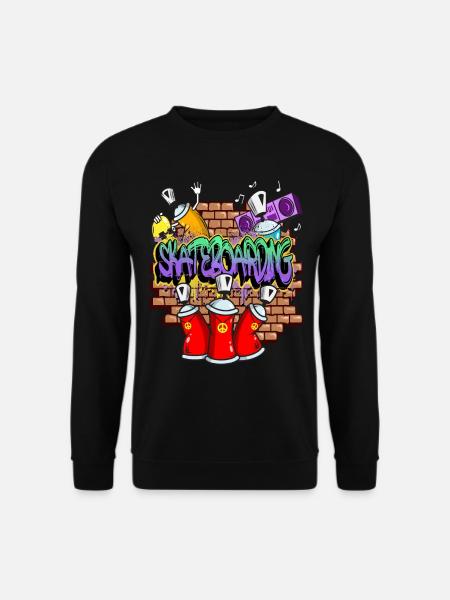 Skateboarding Skater Board Graffiti Spray Sprayer - Unisex Pullover - Schwarz