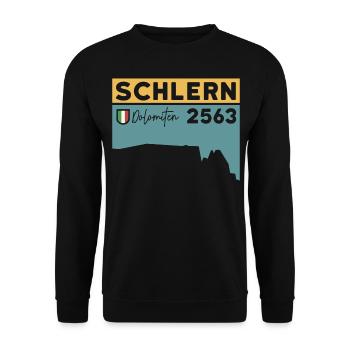 Schlern Sciliar Dolomiten Höhe Wanderung Südtirol - Unisex Pullover - Schwarz - Vorne - Alina (178cm) & Michal (187cm)