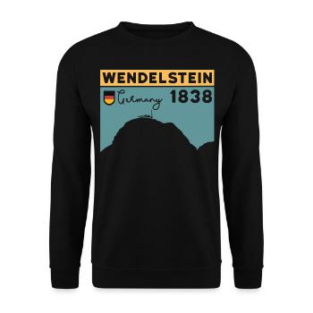 Wendelstein Finisher Wanderung Wandern Klettern - Unisex Pullover - Schwarz - Vorne - Alina (178cm) & Michal (187cm)