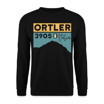 Ortler Ascent Souvenir Mountain Tour Ski Touring Tour - Unisex Sweatshirt - black - Front - Alina (178cm) & Michal (187cm)