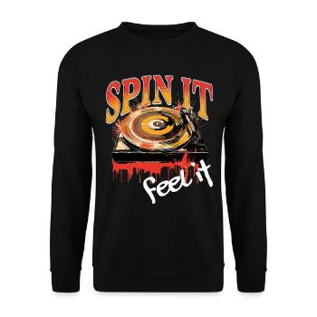 Vinyl Record LP Turntable Retro - Unisex Sweatshirt - black - Front - Alina (178cm) & Michal (187cm)