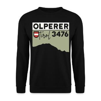 Olperer Tirol Ascent Crossing Souvenir - Unisex Sweatshirt - black - Front - Alina (178cm) & Michal (187cm)