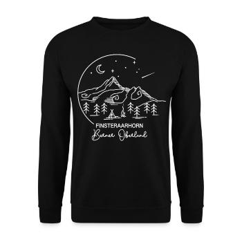 Finsteraarhorn Wandern Bergtour Berner Oberland - Unisex Pullover - Schwarz - Vorne - Alina (178cm) & Michal (187cm)