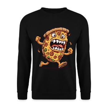 Halloween Pizza Horreur Cartoon Film Soirée Plaisir - Sweat-shirt Unisexe - noir - Devant - Alina (178cm) & Michal (187cm)