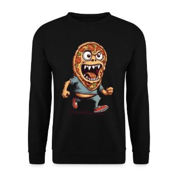 Monster Pizza Soirée Film Halloween Drôle Design - Sweat-shirt Unisexe - noir - Devant - Alina (178cm) & Michal (187cm)