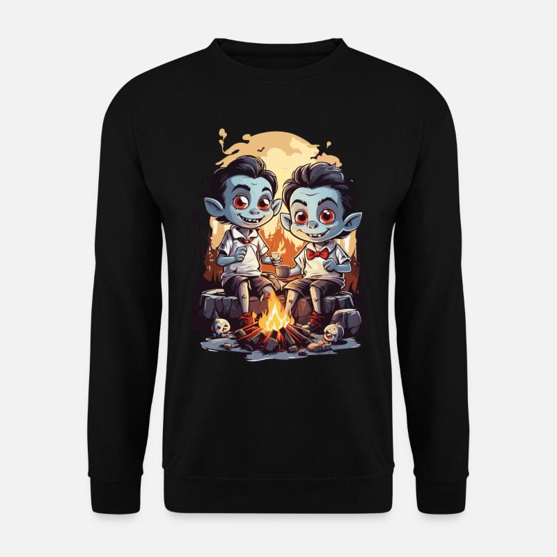 Funny Vampire Kids Halloween Campfire - Unisex Sweatshirt - black