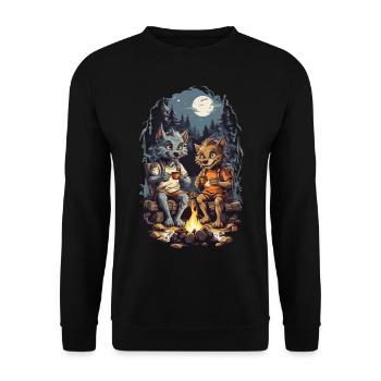 Drôle Loup-Garou Halloween Enfants Dessin Animé - Sweat-shirt Unisexe - noir - Devant - Alina (178cm) & Michal (187cm)