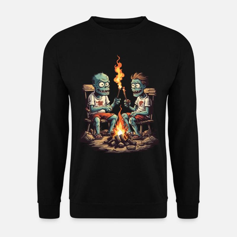 Zombie Campfire Halloween Cartoon Magic - Unisex Sweatshirt - black