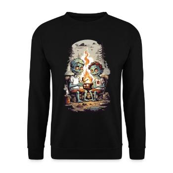 Zombie Camping Halloween Enfants Dessin Animé - Sweat-shirt Unisexe - noir - Devant - Alina (178cm) & Michal (187cm)