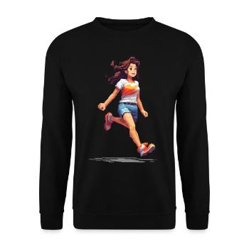Retro Gamer Pixel Vintage Gaming Fun Design - Unisex Sweatshirt - black - Front - Alina (178cm) & Michal (187cm)