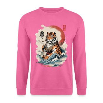 Ukiyo-E Tiger Japan Wave Streetwear Artwork - Unisex Sweatshirt - pink - Front