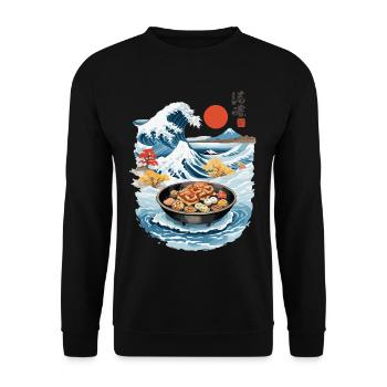 Japan Tea Time Ukiyo-E Retro Cake Artwork - Unisex Sweatshirt - black - Front - Alina (178cm) & Michal (187cm)