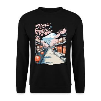 Tokyo Retro Streetwear Japan Edo Time Aesthetic - Unisex Sweatshirt - black - Front - Alina (178cm) & Michal (187cm)