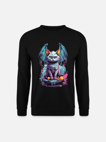 Pastell Goth Katze Dunkle Magie und Miau - Unisex Pullover - Schwarz