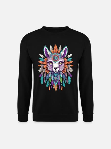 Alpaca Spirituale Mandala Power Animal - Felpa unisex - nero