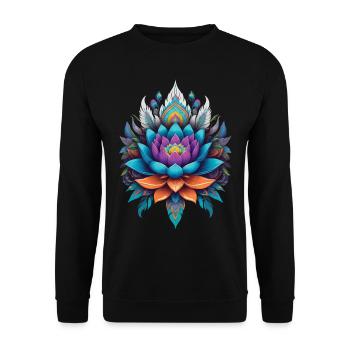 Style esthétique de la vie de fleur de fleur de lotus spirituel - Sweat-shirt Unisexe - noir - Devant - Alina (178cm) & Michal (187cm)