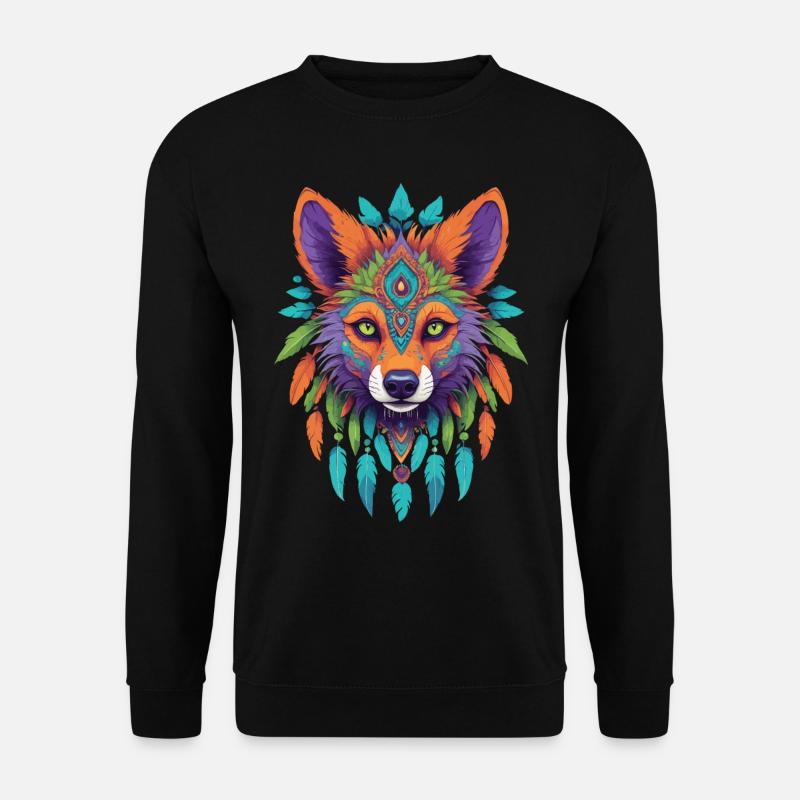 Spirit Jackal Mandala Esoteric Art - Unisex Sweatshirt - black