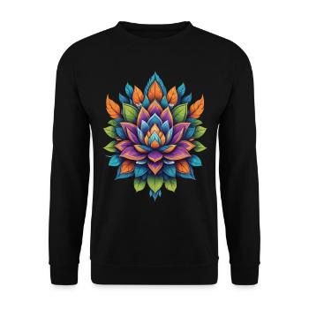 Spiritual Flower Lotus Life Energy Life Flower - Unisex Sweatshirt - black - Front - Alina (178cm) & Michal (187cm)