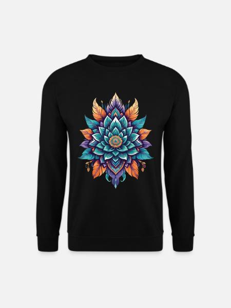 Spirituelle Lotus Lebensblume magische Ästhetik - Unisex Pullover - Schwarz
