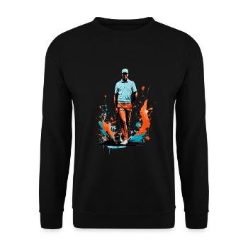 Golfspieler Design Esthétique Golfeur Streetwear - Sweat-shirt Unisexe - noir - Devant - Alina (178cm) & Michal (187cm)