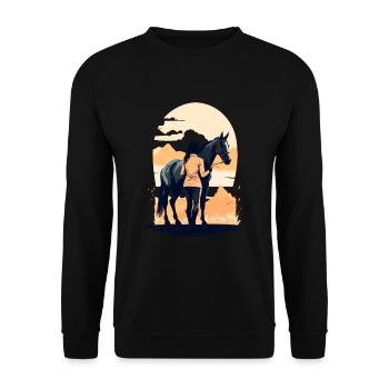 Cavalier Esthétique Iconic Streetwear - Sweat-shirt Unisexe - noir - Devant - Alina (178cm) & Michal (187cm)