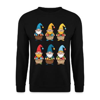 Gnome nordique de Pâques lapin nains - Sweat-shirt Unisexe - noir - Devant - Alina (178cm) & Michal (187cm)