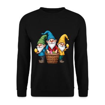 Gnome nordique de Pâques lapin nains - Sweat-shirt Unisexe - noir - Devant - Alina (178cm) & Michal (187cm)