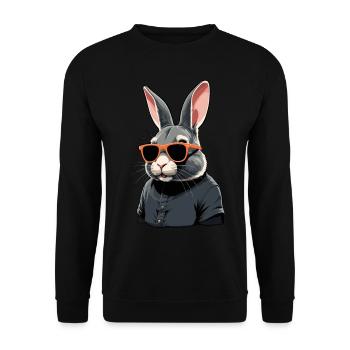 Iconic Dad Bunny Easter Bunny Streetwear Dad - Unisex Sweatshirt - black - Front - Alina (178cm) & Michal (187cm)