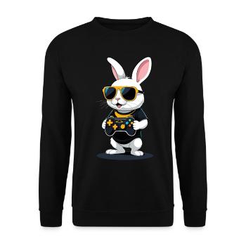 Easter Bunny Gamer & Gaming Streetwear Iconic - Unisex Sweatshirt - black - Front - Alina (178cm) & Michal (187cm)