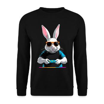 Lapin de Pâques Gamer et streetwear iconique de Pâques - Sweat-shirt Unisexe - noir - Devant - Alina (178cm) & Michal (187cm)