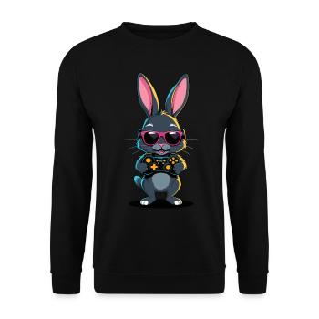 Easter Bunny Gamer Iconic Easter Gaming - Unisex Sweatshirt - black - Front - Alina (178cm) & Michal (187cm)