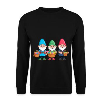 Gnome nordique de Pâques lapin nains - Sweat-shirt Unisexe - noir - Devant - Alina (178cm) & Michal (187cm)