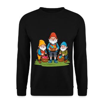 Gnome nordique de Pâques lapin nains - Sweat-shirt Unisexe - noir - Devant - Alina (178cm) & Michal (187cm)